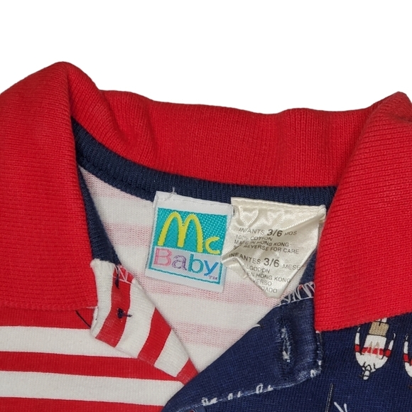 McBaby One-piece Jumpsuit Red|White|Blue Baby Boys 3-6 Months - Picture 3 of 3